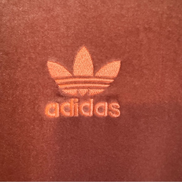 Adidas Pink (salmon color) Crewneck Sweatshirt & Velvet Accents Size Small - Picture 5 of 9